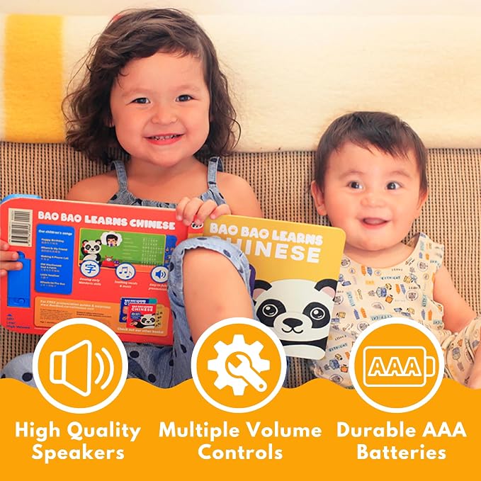 Bao Bao Learns Chinese Vol. 3 — Interactive Sound Book for Toddlers 1-3, Bilingual English Mandarin Songs & Music, Talking Board Book, Musical Toy Gift for Babies & Kids