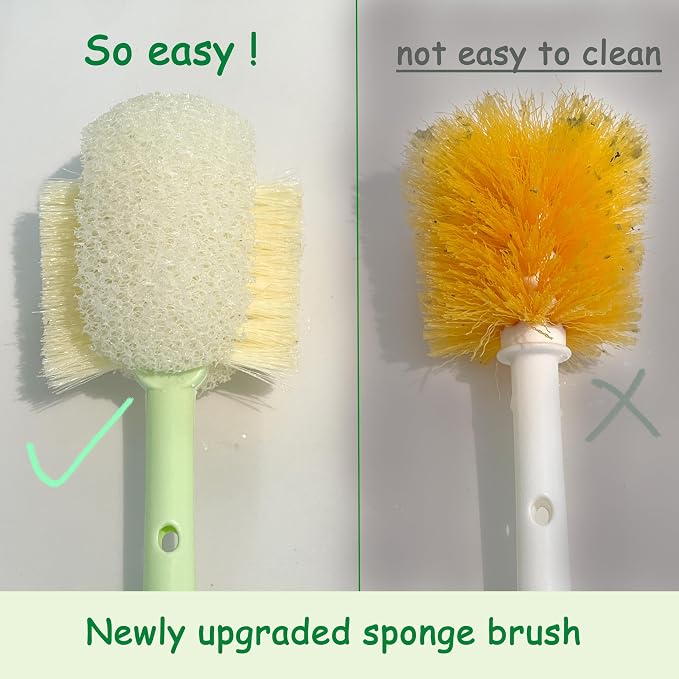 5 in 1 Bottle Cleaning Brush Set, 2026 Multifunctional Cleaning Brush for Cup Lid, 5 in 1 Bottle Brush, Detail for Baby Bottle Nipple & Straw, Water Bottle Cleaner, 2 Pack Set