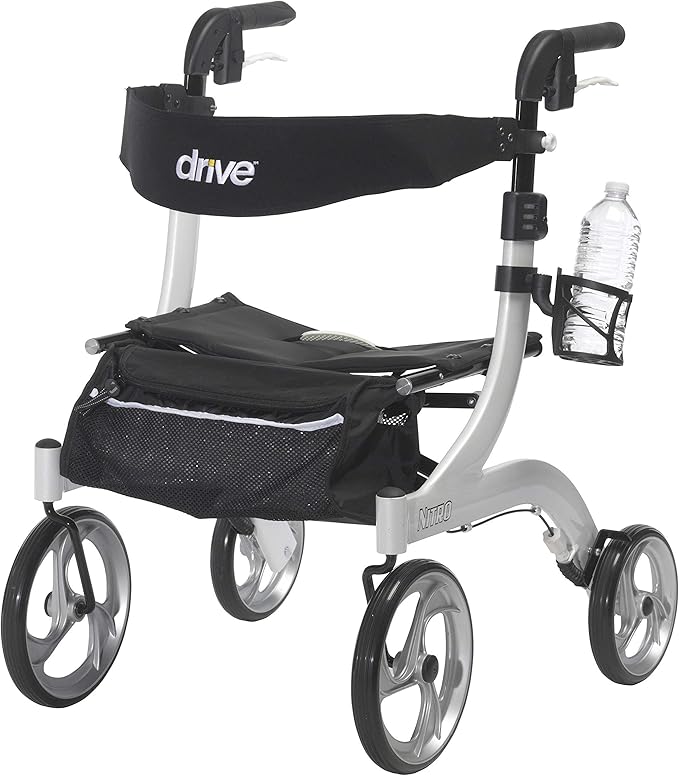 Drive Medical Nitro Clip-On Cup Holder for Walker Rollator, 6 x 4 x 3.5 Inch, Black