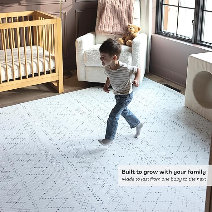 Little Landings Baby Play Mat for Floor - Boho (6x6ft) - Premium EVA Foam Play Mat for Babies & Toddlers (Ages 0-5+) - Non-Toxic Playmat for Tummy Time, Crawling & Playroom - Stylish & Comfortable