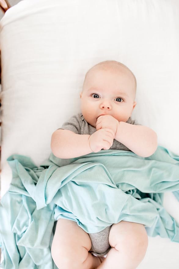 Copper Pearl Swaddle Blankets for Newborns | Soft Stretchy Receiving Blankets for Boys and Girls | Large 46 x 46 Inch Baby Blankets | Lightweight and Breathable Swaddles | Sonny