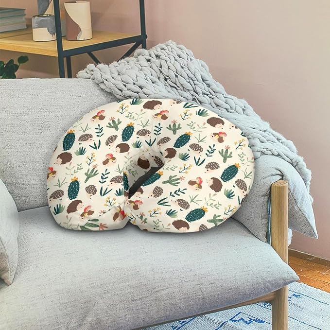 Hedgehog Cactus Nursing Pillow Cover, Ultra Soft Comfortable Breastfeeding Pillow Slipcover Fits for Nursing Pillow for Baby Boys and Girls