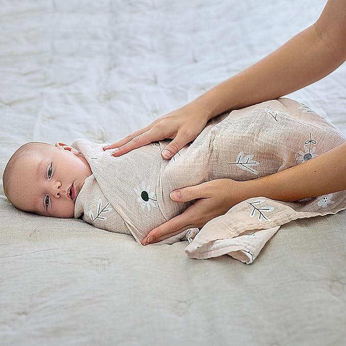 Stork Cotton Muslin Swaddle Blankets, Baby Swaddle Wrap for Baby Boys and Girls, 2-Pack Skin-Friendly Baby Receiving Blankets, Baby Essentials, Registry & Gift, 40 x 40 inches Yellow/Pink