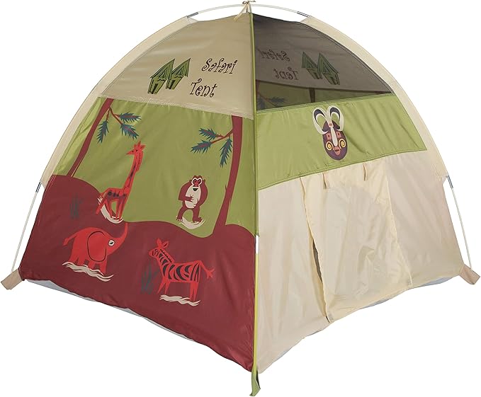 Pacific Play Tents 20435 Kids Safari Fun Dome Tent Crawl Tunnel Combo Indoor / Outdoor Fun,Multicolor