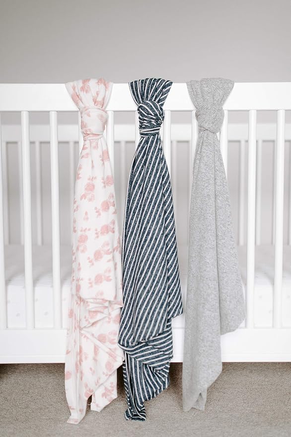 aden + anais Snuggle Knit Baby Swaddle Blanket for Newborn Girl and Boy, Versatile Stroller Cover, Burp Cloth, Nursing Shield, 47 x 47 Inch, Heather Grey