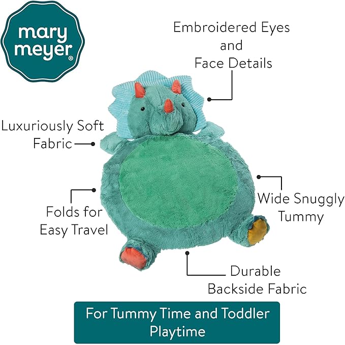 Mary Meyer Bestever Baby Mat Cushioned Tummy Time Floor Play Mats for Babies and Toddlers, 31 x 23-Inches, Pebblesaurus Dinosaur
