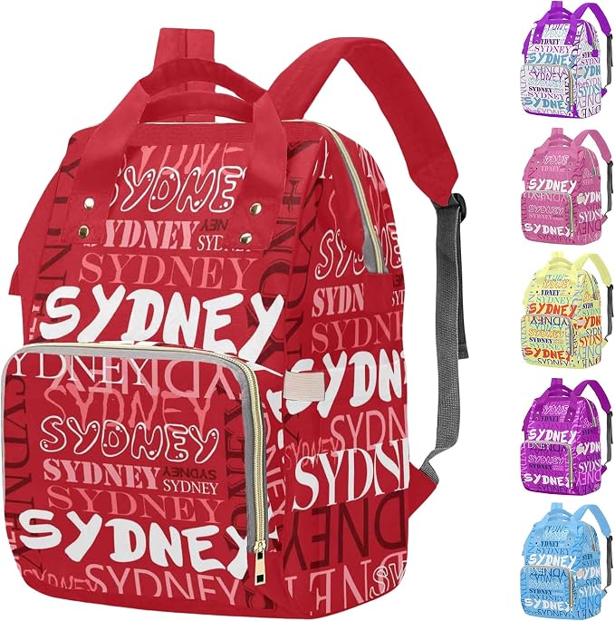 M YESCUSTOM Custom Diaper Bag Backpack for Girls Boys Large Capacity with Pockets Personalized Baby Diaper Bags for Mom Waterproof Nappy Baby Bag with Name Mothers Day Gift Red