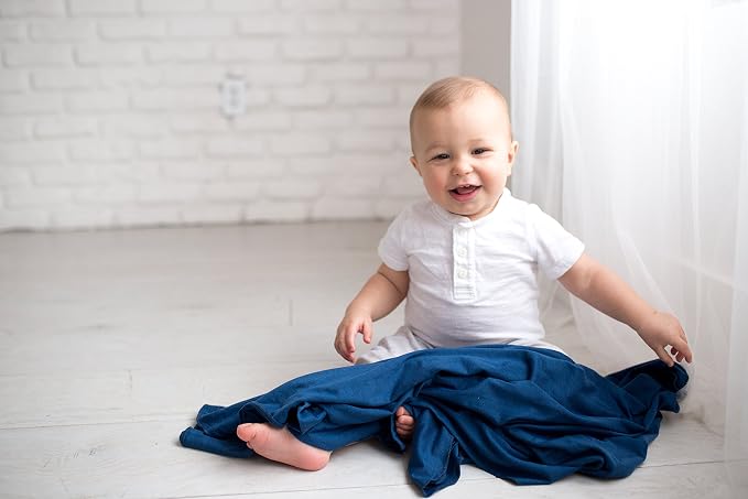 Copper Pearl Swaddle Blankets for Newborns | Soft Stretchy Receiving Blankets for Boys and Girls | Large 46 x 46 Inch Baby Blankets | Lightweight and Breathable Swaddles | River
