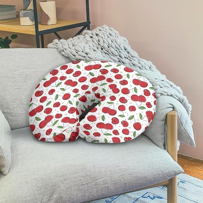 Cherry Feeding Pillow Cover Washable & Breathable Nursing Pillow Slipcovers Breastfeeding Newborn Feeding Cushion Cover Practical Gift, Best Choice for Mom Cover Only