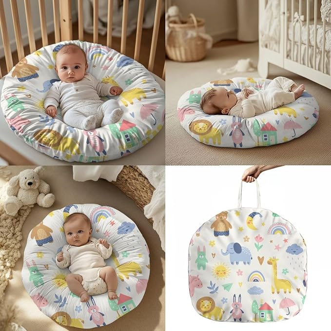 Cute Nursing Pillow & Baby Lounger Cover Set for Newborn Baby, Soft Polyester Slipcover for Breastfeeding and Bottle Feeding, Fits Standard Infant Nursing Pillows and Loungers, Elephant