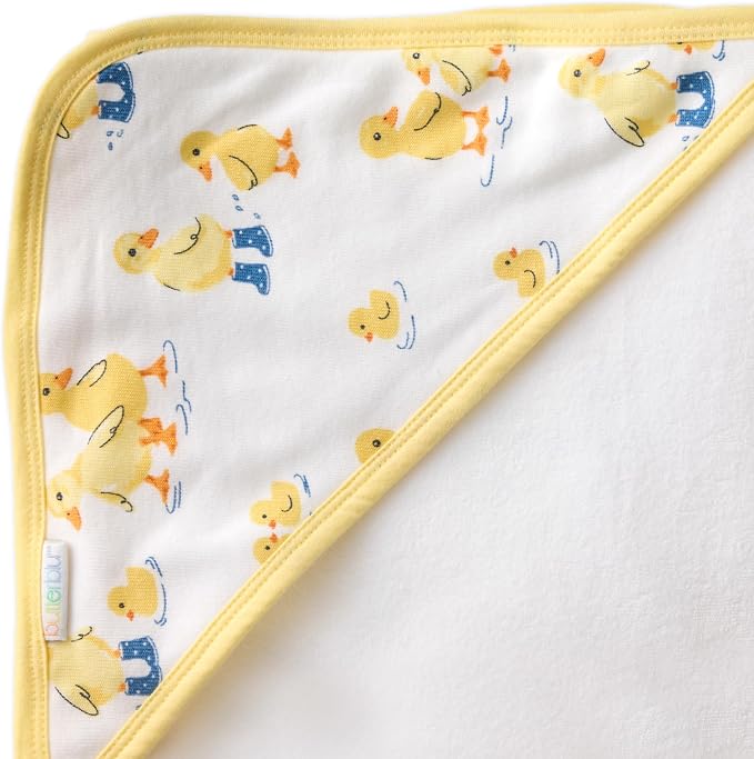 Butterblu Harper - 100% Organic Cotton Hooded Towels in Soft and Absorbent Baby Terry, 2-Pack, Puddle Jumpers, One Size