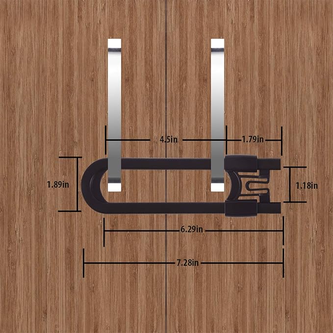 Sliding Cabinet Locks Baby Proofing ??Adjustable Child Safety Latches for Knobs & Handles ??10 Pack ??No Adhesive Drilling or Tools - Brown