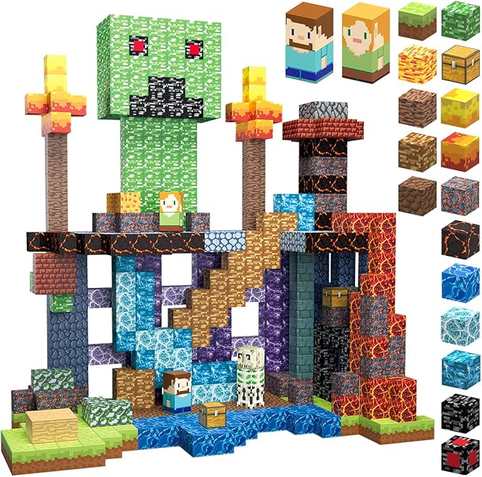 AIDYVOI 160PCS Magnetic Blocks Building Toys, 3D Magnetic Building Block Set for Kids Ages 3+, 1 Inch STEM Educational Magnet Cube Sensory Construction Toys, Christmas Birthday Gifts for Boys Girls