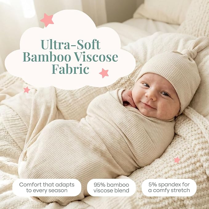 Caden Lane Baby Swaddle & Receiving Blanket, Soft, Breathable & Temperature-Regulating Bamboo Viscose Fabric for Swaddling Newborns, Gender Neutral Infant Blanket for Boys & Girls