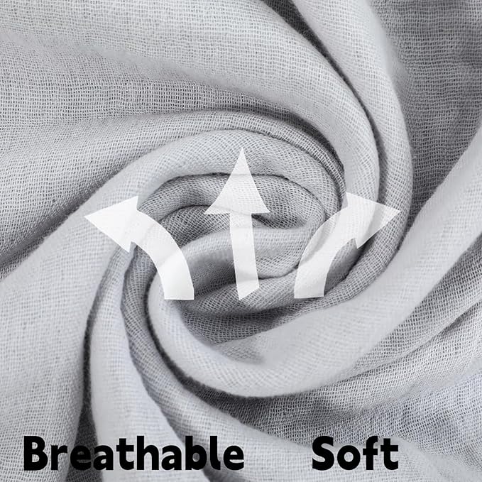 Cotton Muslin Baby Blanket with Tassel,Koala Lovey Security Blanket,Soft Breathable Nursery Decor,Nursing Cover for Newborn Infant Toddler 47"x47" (Grey)