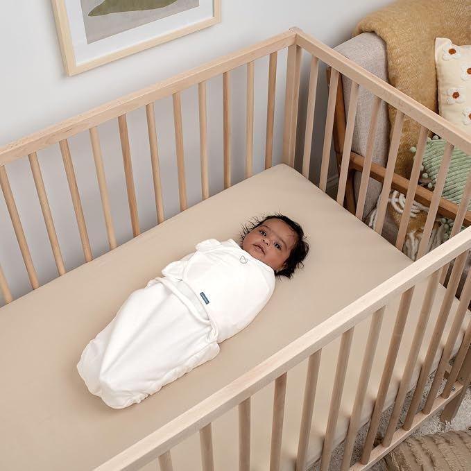 SwaddleMe by Ingenuity All Season Baby Swaddle, 2 Quick Flip Layers to Change from 1.0 to 2.5 TOG, Size 0-3 Months, 7-14 Pounds - Dream Waves