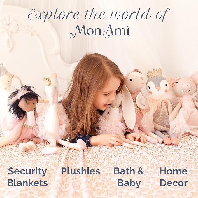 MON AMI 40-Inch Wreath Embroidered Double-Sided Blanket | 100% Cotton Pink Throw with Crinkle Muslin Backing | Soft, Lightweight & Machine Washable | Nursery & Gift Essential