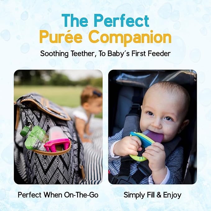 Teetherpop Fillable Freezable Teethers for Babies - Breastmilk Teether with Spill-Proof Sippy Slits ??Teething Popsicle for Baby, Liquids & Purées, Cooling Teething Relief Feeder Pacifier - Fuchsia