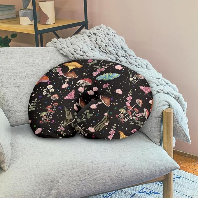 Mushroom Moth Nursing Pillow Cover, Ultra Soft Comfortable Breastfeeding Pillow Slipcover Fits for Nursing Pillow for Baby Boys and Girls
