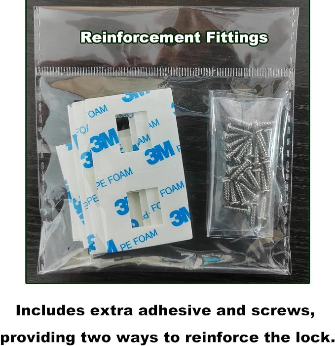 2 Pack Magnetic Cabinet Locks Baby Proofing Child Safety Cupboard Drawer Latches. (Includes Spare Adhesive for Reinforcement)