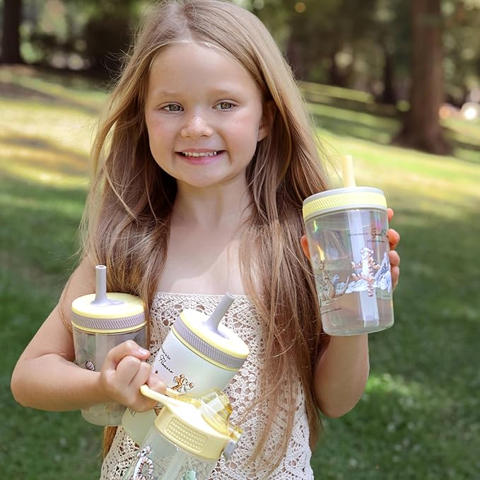 Zak Designs Disney Winnie the Pooh Kelso Toddler Cups For Travel or At Home, 15oz 2-Pack Durable Plastic Sippy Cups With Leak-Proof Design is Perfect For Kids (Winnie the Pooh & Friends)