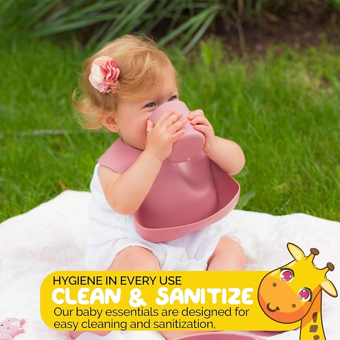 Toddler Cups in Rose Petal Pink for Baby Girls Water cup for Baby Sippy cup - Made from Baby Safe silicone Baby led weaning supplies Toddler Cup