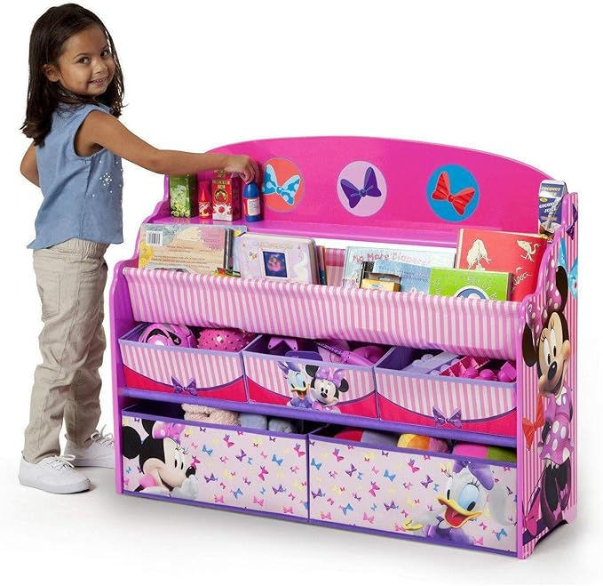 Delta Children Deluxe Book & Toy Organizer, Disney Minnie Mouse