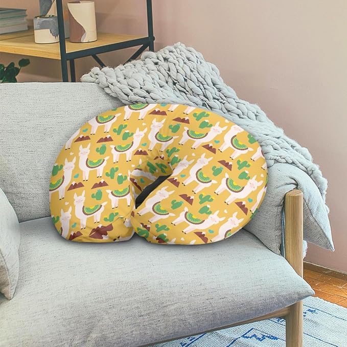 Forchrinse Cute Alpaca Llama Nursing Pillow Cover Slipcover for Girls Soft Breastfeeding Pillow Cover Removable Infant Feeding Cushion Cover for Mom
