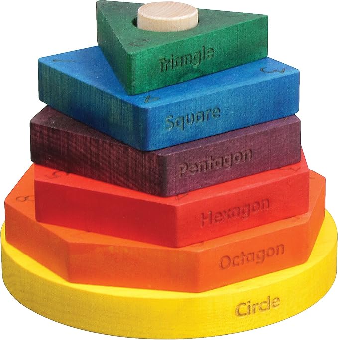 Maple Landmark Shape Stacker in Rainbow Colors - Made in USA