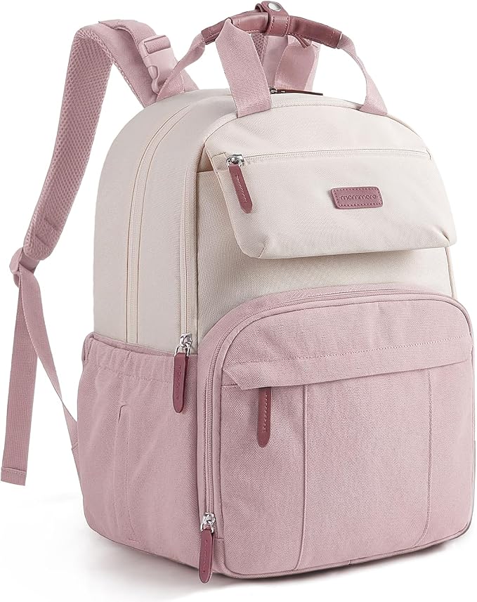 mommore Diaper Bag Backpack, Multi-pocket Large Diaper Bag Travel Essentials for Mom Dad, Quick Access Baby Bag with Insulated Pockets, Changing Pad, Stroller Straps