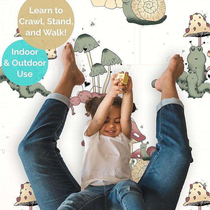 JumpOff Jo Foldable Foam Play Mat ??Large Waterproof Baby & Toddler Activity Floor Mat, Double-Sided 70 x 59 Inch Play Surface