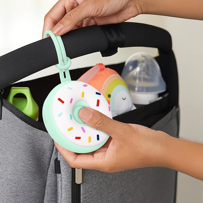 Baby Pacifier Holder Case ??BPA-Free Silicone Donut Design | Travel Pacifier Case for Diaper Bag Essentials