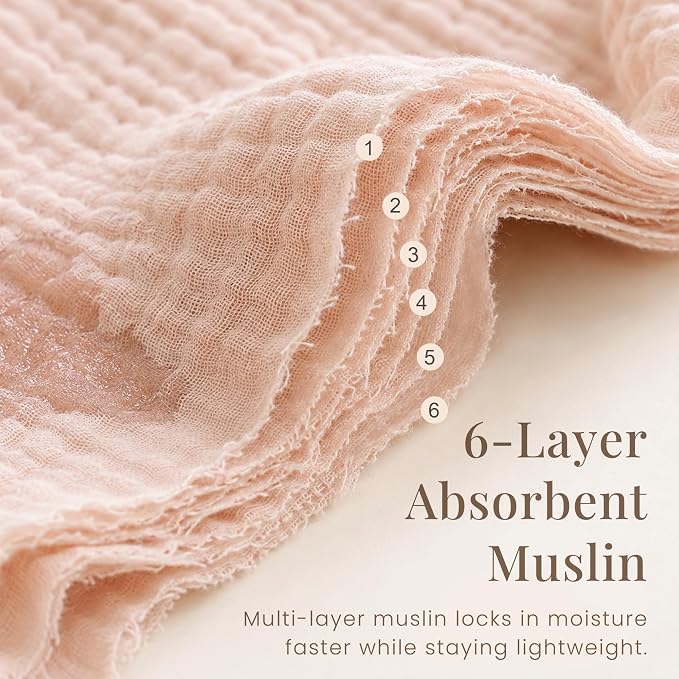 Konssy Muslin Baby Burp Cloths Sets for Unisex- 7 Pack Soft 100% Cotton Burping Clothes for Newborn，Baby Girls and Boys