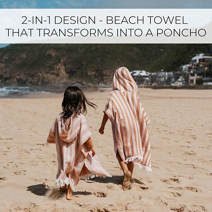 ZICOTO Stylish Hooded Beach Towel for Kids - Extra Soft and Fast Drying Poncho for Toddlers 1-3 Years is Made of Premium Cotton - Perfect Baby Cover Up for Beach Days or Pool and Bath Time Adventures
