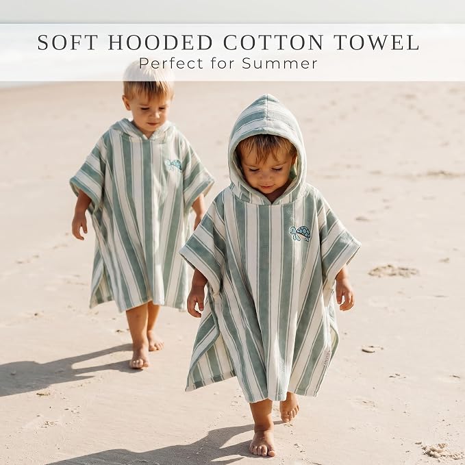 ZICOTO Stylish Hooded Beach Towel for Kids - Extra Soft and Fast Drying Poncho for Toddlers 0-3 Years is Made of Premium Cotton - Perfect Baby Cover Up for Beach Days or Pool and Bath Time Adventures