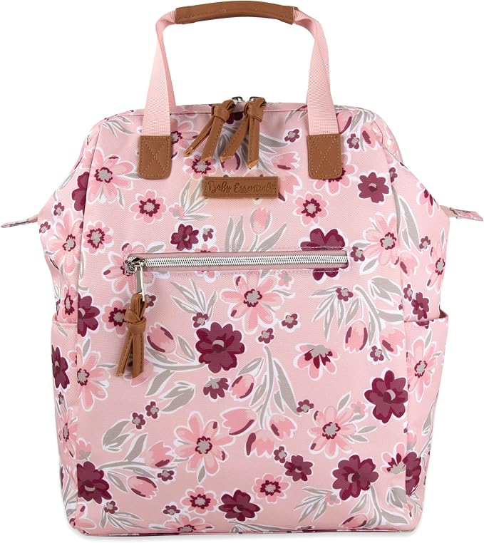 Baby Essentials Super Cooler Main Frame Diaper Backpack with Changing Pad, Stroller Straps, Insulated Bottle Compartment