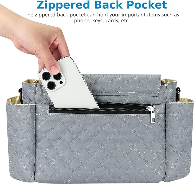 Accmor Universal Stroller Organizer, Stroller Bag with Detachable Shoulder Strap and Magnetic Snap Closure, Stroller Caddy Organizer for Uppababy Baby Jogger Britax BOB Umbrella Stroller