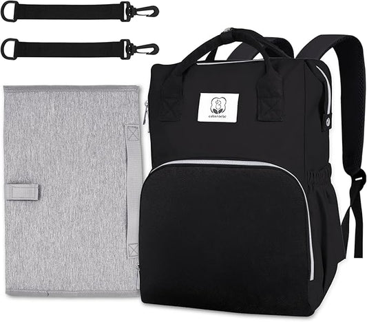Diaper Bag with Changing Pad, Large Baby Bags Backpack with Stroller Straps & Insulated Pockets, Multifunction Waterproof Travel Diapers Back pack for Women & Man, Black