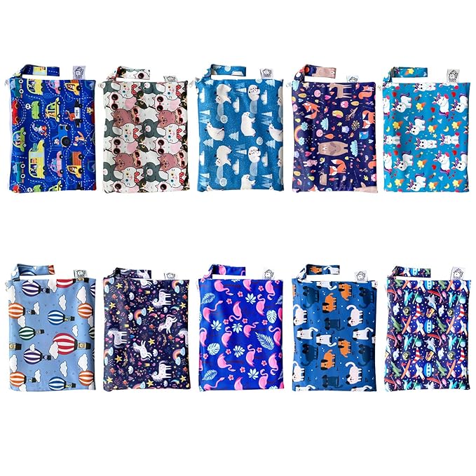 Flockthree Waterproof Baby Changing Pad with Storage Bag (43.3" X 28.7") Washable Wipeable Reusable Leak Proof Diaper Travel Mat Station Changing Mattress Liner Cribs Bed Cover, Flamingos