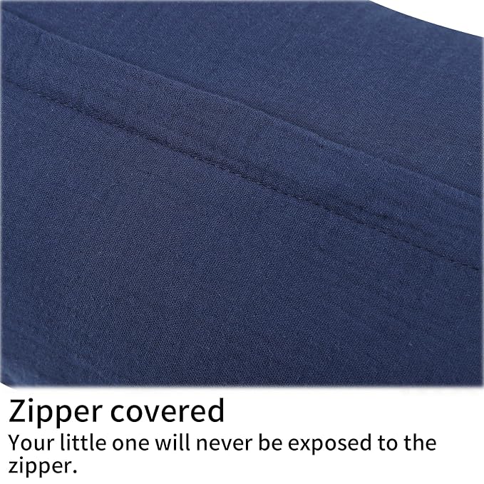 Onacosht Muslin Nursing Pillow Cover Soft 100% Cotton Feeding Pillow Slipcover Fits Standard Infant Nursing Pillow for Baby Boy and Girl, Navy Blue