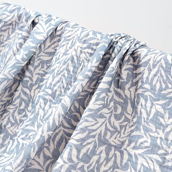 Happy Flute 4Set Muslin Swaddle Blankets??œUltra Soft Baby Blanket for Newborns,Receiving Blankets for Baby Girls & Boys??œBaby Essentials 0-3 Years,40x40inches (Leaf)