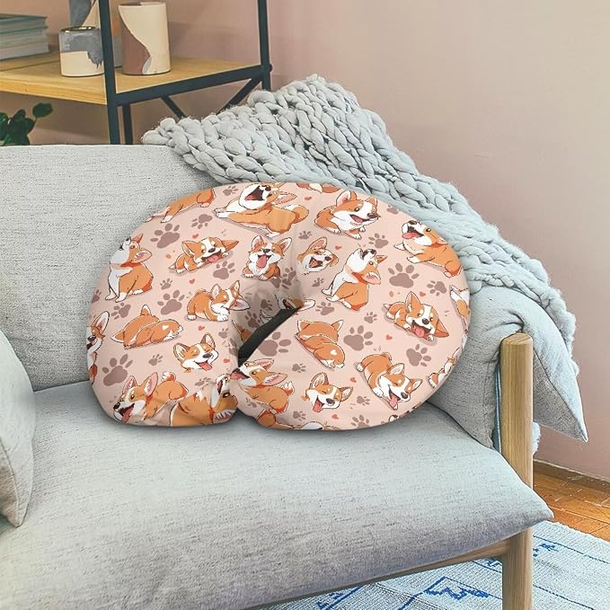 Corgi Paws Nursing Pillow Cover with Hidden Zipper, Skin-Friendly Comfortable Baby Nursing Pillowcase for Breastfeeding Pillows