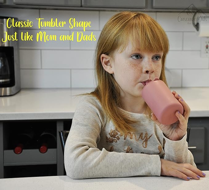 Silicone Toddler Smoothie Cups with Straw, Unbreakable Training Cup with Straw for Babies and Toddlers for less mess, BPA-Free Silicone Baby cup, 6+ Month, 6oz, 4 pack Pink/Grey