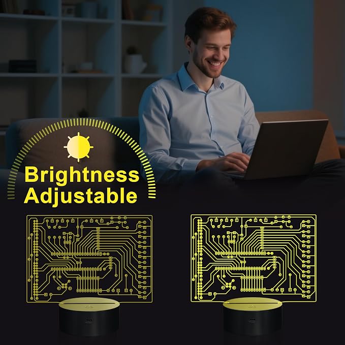 YuanDian Geeky Gifts, Computer Geekery PCB Lamp 16 Colors Changing Touch & Remote Control for Men Boys Women IT Tech Support Nerds Geek Lovers