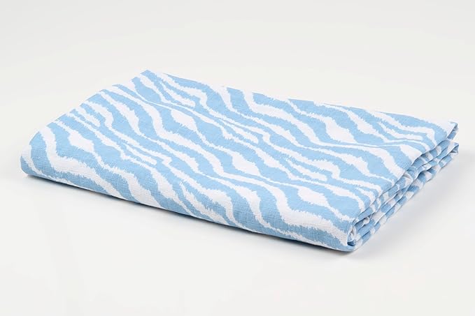 Ikat Blue/Chocolate Swaddling Muslin Blankets Set of 4