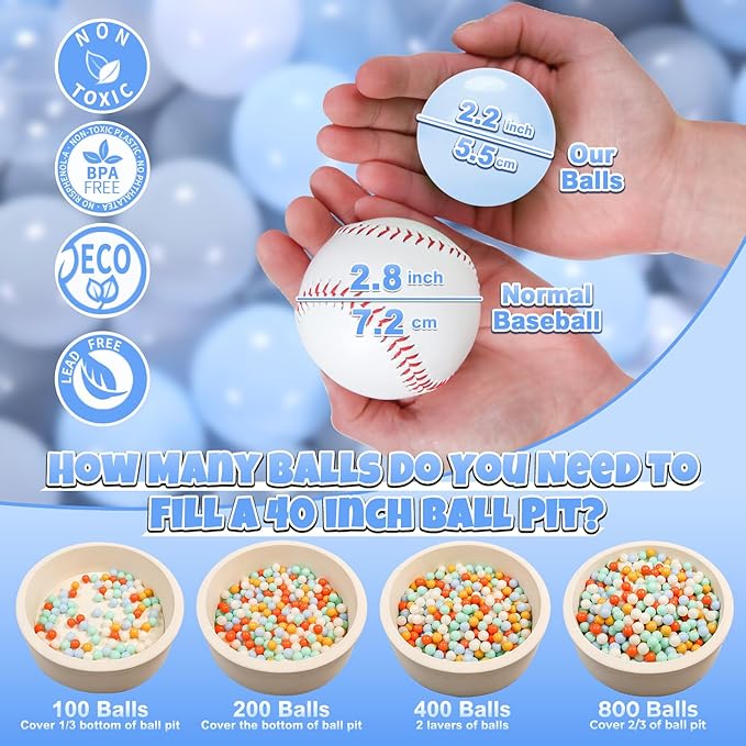 GOGOSO 100 Pieces Ball Pits Balls - 2.2 inch Pearl Pink Plasticballs for Children Toddlers Plastic Oceanball Swim Toys Bals for Kids Playhouse Pool