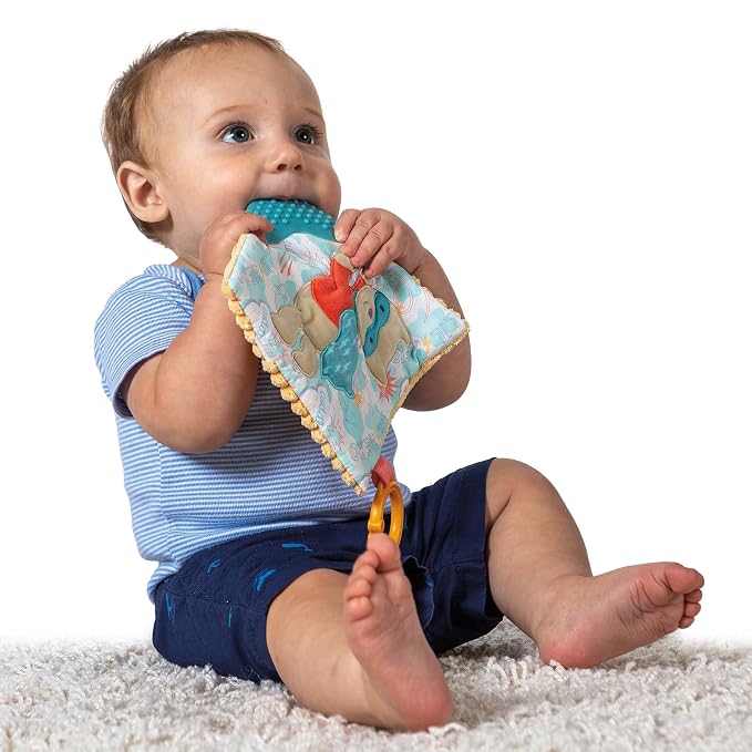 Mary Meyer Crinkle Teether Toy with Baby Paper and Squeaker, 6 x 6-Inches, Lil' Hero