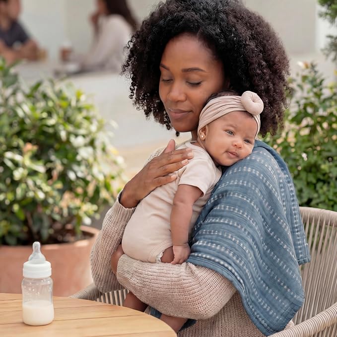 aden + anais 100% Organic Cotton Muslin Swaddles, Breathable Baby Blanket, Ideal for Boys, Girls, Newborns, Babies & Infants, Receiving Blanket, Soft and Lightweight Wrap, 4 Pack, Bow Atelier