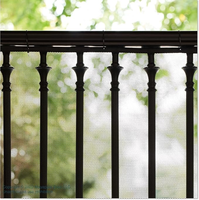 Roving Cove Stair Banister Guard 5ft x 3ft, Railing Safety Net for Baby Proofing, Child Safety Stairway Cover, Balcony Mesh Netting, Ebony Black