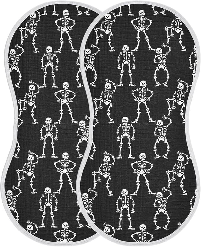 vvfelixl Halloween Skeletons Burp Cloths for Baby Boy Girls Baby Washcloths Burp Rags 1 Pack